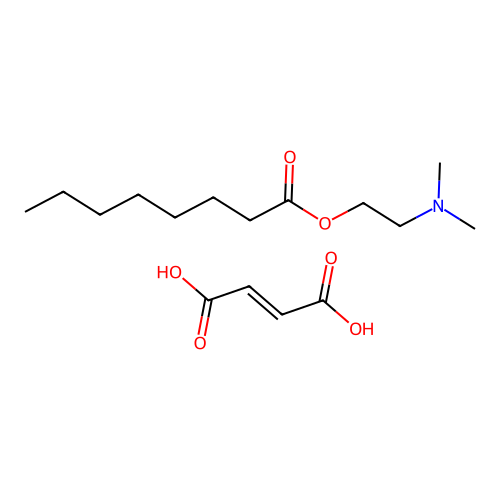 Octanoic acid, 2-(dimethylamino)ethyl ester, (Z)-2-butenedioate (1:1) structure