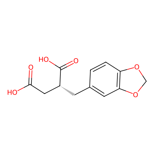 (2R)-2-(1,3-benzodioxol-5-ylmethyl)butanedioic acid structure