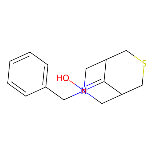 7-Benzyl-3-thia-7-azabicyclo[3.3.1]nonan-9-one oxime structure