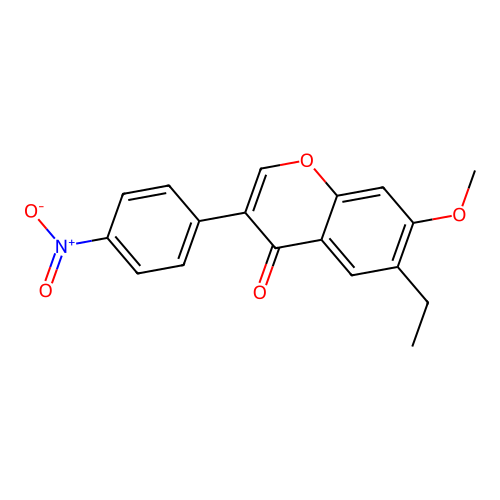 6-ethyl-7-methoxy-3-(4-nitrophenyl)-4H-chromen-4-one structure