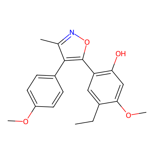 4-Ethyl-5-methoxy-2-[4-(4-methoxyphenyl)-3-methyl-1,2-oxazol-5-yl]phenol structure