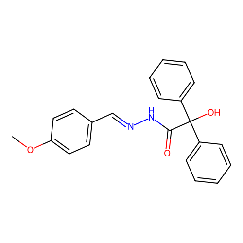 2-hydroxy-N-[(4-methoxyphenyl)methylideneamino]-2,2-diphenylacetamide structure