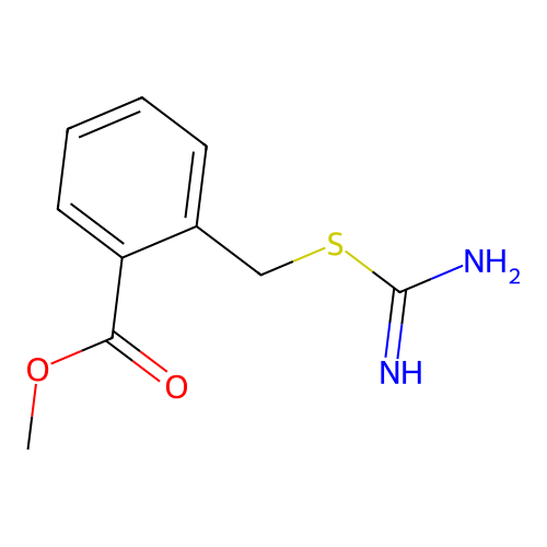Methyl 2-({[amino(imino)methyl]sulfanyl}methyl)benzoate structure