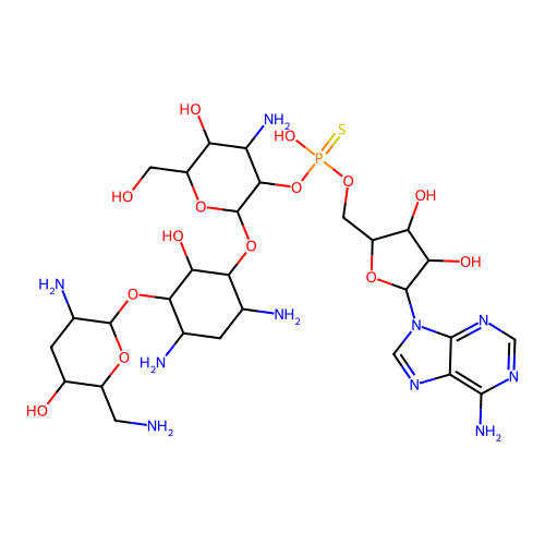 2''-(Adenosine-5'-thiophosphoryl)tobramycin structure