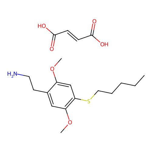 Benzeneethanamine, 2,5-dimethoxy-4-(pentylthio)-, (Z)-2-butenedioate (1:1) structure