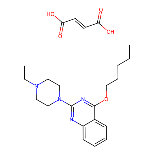 Quinazoline, 2-(4-ethyl-1-piperazinyl)-4-(pentyloxy)-, (E)-2-butenedioate (1:1) structure