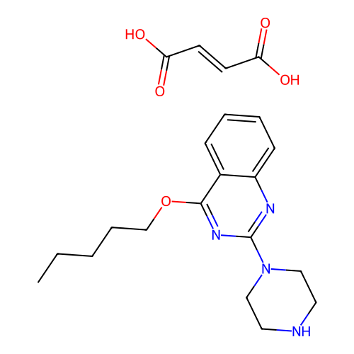 Quinazoline, 4-(pentyloxy)-2-(1-piperazinyl)-, (E)-2-butenedioate (1:1) structure