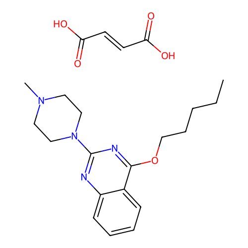 Quinazoline, 2-(4-methyl-1-piperazinyl)-4-(pentyloxy)-, (E)-2-butenedioate (1:1) structure