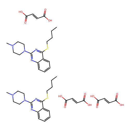 Quinazoline, 4-(butylthio)-2-(4-methyl-1-piperazinyl)-, (E)-2-butenedioate (2:3) structure