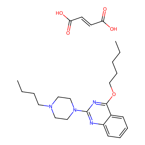 Quinazoline, 2-(4-butyl-1-piperazinyl)-4-(pentyloxy)-, (E)-2-butenedioate (1:1) structure
