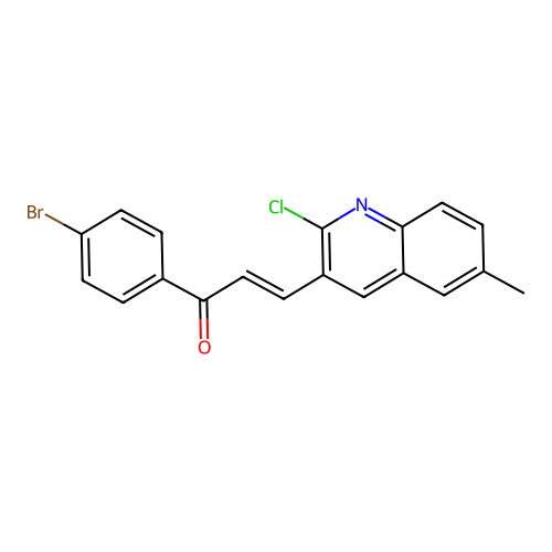 1-(4-Bromophenyl)-3-(2-chloro-6-methyl-3-quinolinyl)-2-propen-1-one structure