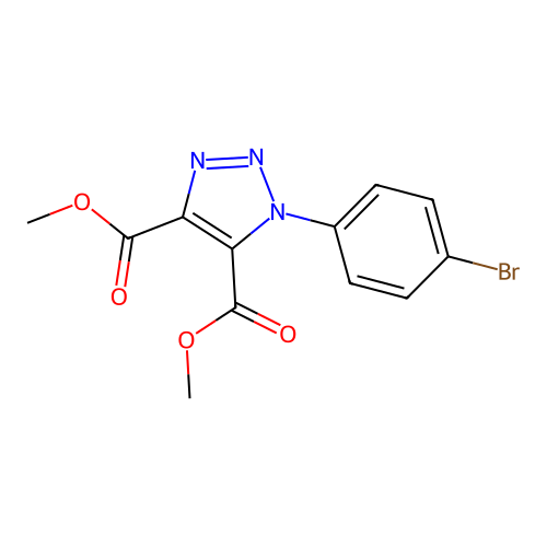 dimethyl 1-(4-bromophenyl)-1H-1,2,3-triazole-4,5-dicarboxylate structure