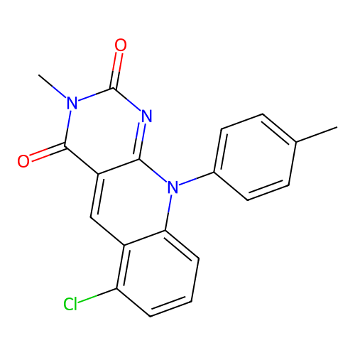 6-chloro-3-methyl-10-(4-methylphenyl)pyrimido[4,5-b]quinoline-2,4(3H,10H)-dione structure