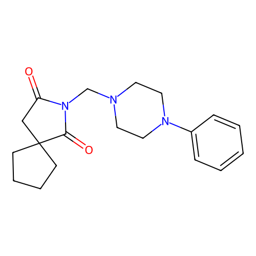 2-Azaspiro[4.4]nonane-1,3-dione, 2-[(4-phenyl-1-piperazinyl)methyl]- structure
