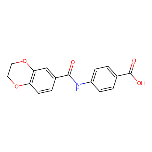 4-(2,3-Dihydro-1,4-benzodioxine-6-carbonylamino)benzoic acid structure