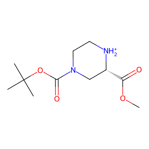 1-O-tert-butyl 3-O-methyl (3S)-piperazin-4-ium-1,3-dicarboxylate structure