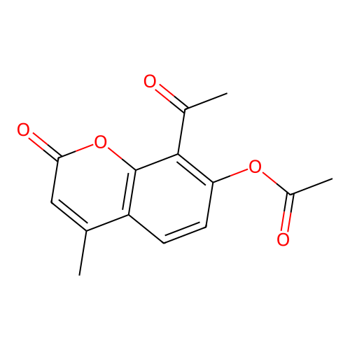 8-acetyl-4-methyl-2-oxo-2H-chromen-7-yl acetate structure