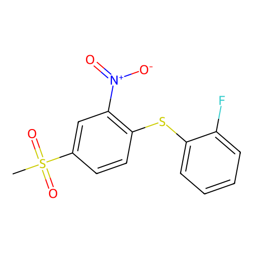 1-[(2-Fluorophenyl)thio]-4-(methylsulfonyl)-2-nitrobenzene structure