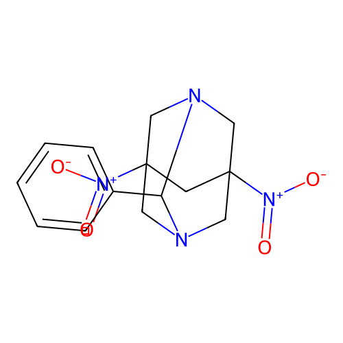 5,7-Dinitro-2-phenyl-1,3-diazaadamantane structure