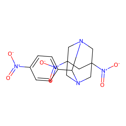 5,7-Dinitro-2-(4-nitrophenyl)-1,3-diazaadamantane structure