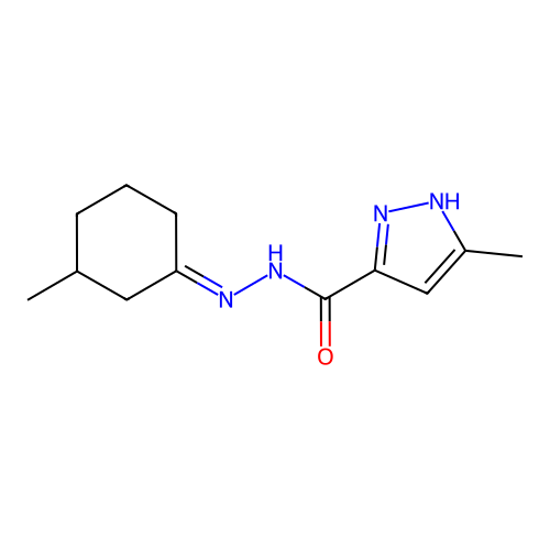 3-methyl-N'-(3-methylcyclohexylidene)-1H-pyrazole-5-carbohydrazide structure