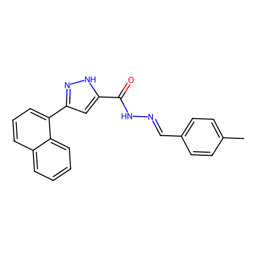 N'-[(E)-(4-methylphenyl)methylidene]-3-(naphthalen-1-yl)-1H-pyrazole-5-carbohydrazide structure