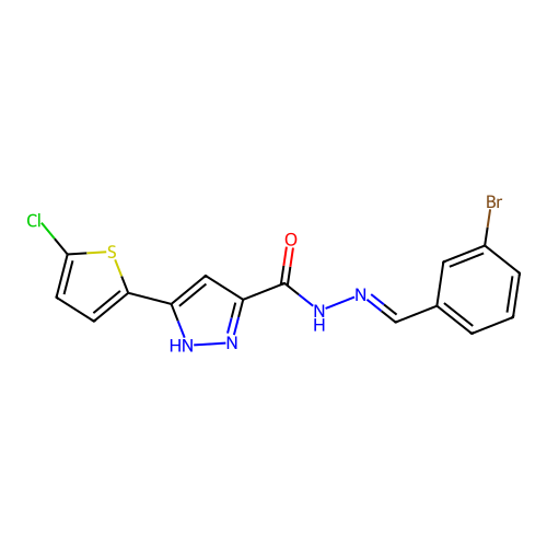 N'-(3-Bromobenzylidene)-3-(5-chloro-2-thienyl)-1H-pyrazole-5-carbohydrazide structure