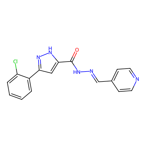 3-(2-Chlorophenyl)-N'-(4-pyridinylmethylene)-1H-pyrazole-5-carbohydrazide structure