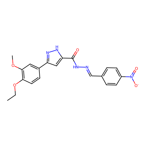 3-(4-ethoxy-3-methoxyphenyl)-N'-[(E)-(4-nitrophenyl)methylidene]-1H-pyrazole-5-carbohydrazide structure