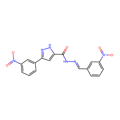 N'-(3-Nitrobenzylidene)-3-(3-nitrophenyl)-1H-pyrazole-5-carbohydrazide structure