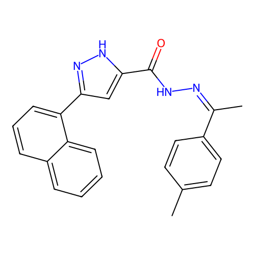 N'-[(1E)-1-(4-methylphenyl)ethylidene]-3-(naphthalen-1-yl)-1H-pyrazole-5-carbohydrazide structure