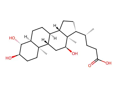 3alpha,4beta,12alpha-Trihydroxy-5beta-cholan-24-oic Acid structure