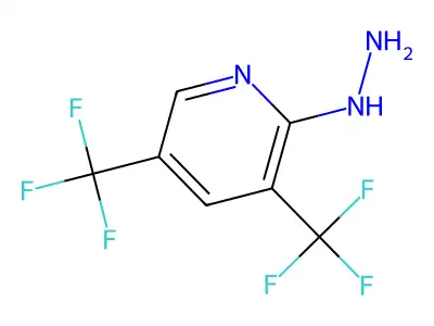 2-Hydrazino-3,5-bis(trifluoromethyl)pyridine structure