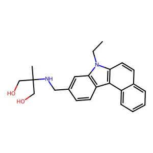 1,3-Propanediol, 2-(((7-ethyl-7H-benzo(c)carbazol-9-yl)methyl)amino)-2-methyl- structure