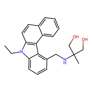2-Methyl-2-(((7-methyl-7H-benzo(c)carbazol-11-yl)methyl)amino)-1,3-propanediol structure