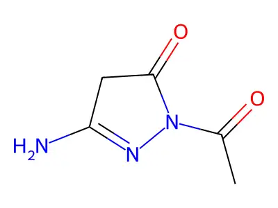 2-acetyl-5-amino-4H-pyrazol-3-one structure