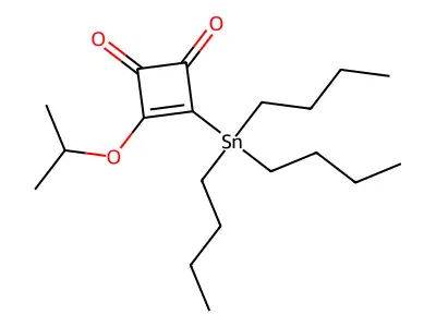 3-Isopropoxy-4-(tri-n-butylstannyl)-3-cyclobutene-1,2-dione structure