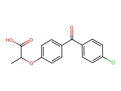 2-[4-(4-氯苯甲酰基)苯氧基]丙酸 structure