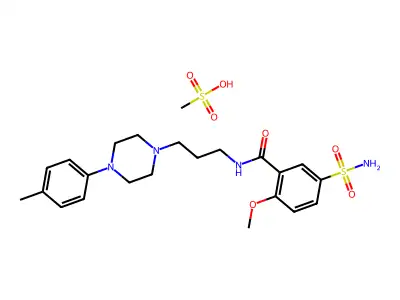 Benzamide, 5-(aminosulfonyl)-2-methoxy-N-(3-(4-(4-methylphenyl)-1-piperazinyl)propyl)-, monomethanesulfonate structure