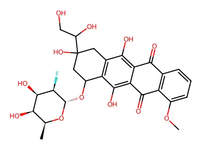 7-O-(2,6-Dideoxy-2-fluro-alpha-talopyranosyl)adriamycinol structure