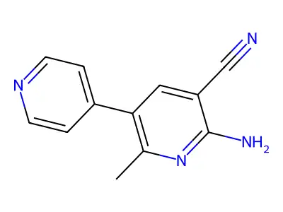 2-Amino-3-cyano-6-methyl-5-(4-pyridyl)pyridine structure