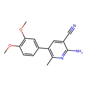 2-Amino-3-cyano-6-methyl-5-(3,4-dimethoxyphenyl)pyridine structure