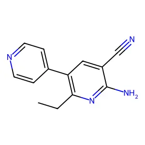 2-Amino-3-cyano-6-ethyl-5-(4-pyridyl)pyridine structure
