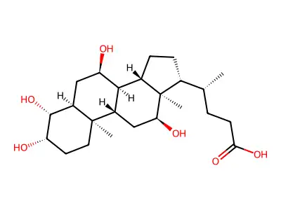 3beta,4beta,7alpha,12alpha-Tetrahydroxy-5beta-cholan-24-oic Acid structure