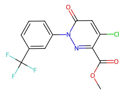 Methyl 4-chloro-6-oxo-1-(3-(trifluoromethyl)phenyl)-1,6-dihydropyridazine-3-carboxylate structure