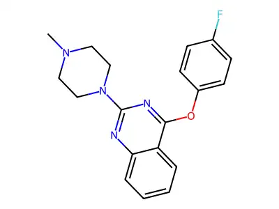 Quinazoline, 4-(4-fluorophenoxy)-2-(4-methyl-1-piperazinyl)- structure