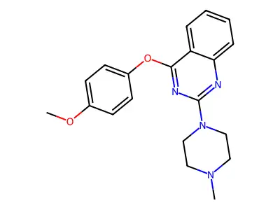 Quinazoline, 4-(4-methoxyphenoxy)-2-(4-methyl-1-piperazinyl)- structure