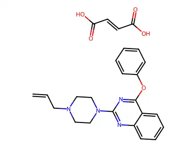 But-2-enedioic acid;4-phenoxy-2-(4-prop-2-enylpiperazin-1-yl)quinazoline structure