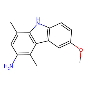 1,4-二甲基-6-甲氧基-9H-咔唑-3-胺 structure