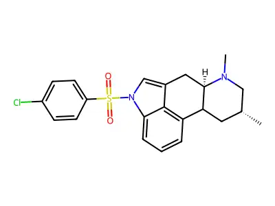 (8beta)-1-((4-Chlorophenyl)sulfonyl)-6,8-dimethylergoline structure